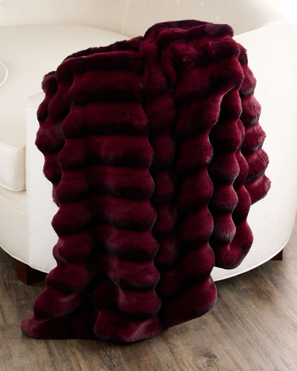 Faux Chinchilla Throw, 60" x 72"